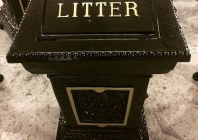 An antique litter box powder coated by TPC