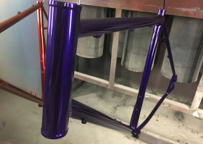 Bicycle chassis painted at Tallaght Powder Coating Ltd.