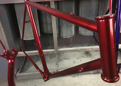 Tallaght Powder Coating Project Gallery - Bicycle part painted in maroon