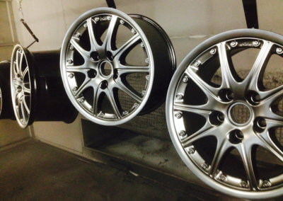 Alloy mag wheels powder coated at TPC