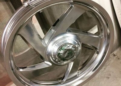 Motorcycle silver alloy