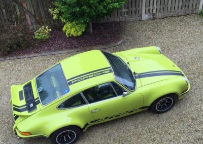 A green porsche serviced at Tallaght Powder Coating