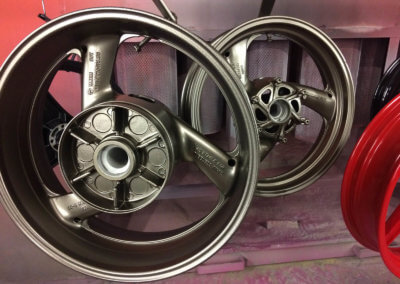 Alloy mag wheels painted by Tallaght Powder Coating Ltd.
