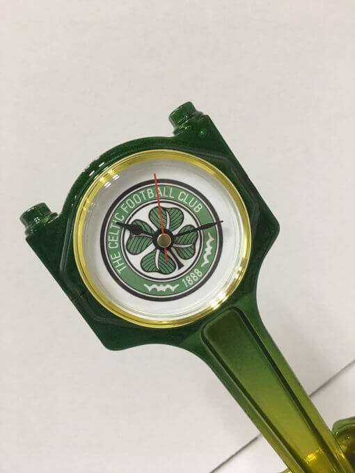 Celtic Piston Clock Gold & Green