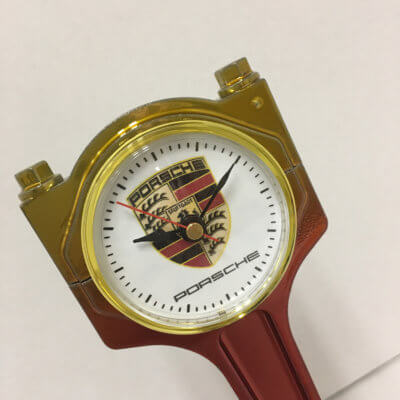Porsche Piston Clock Red & Gold | TPC