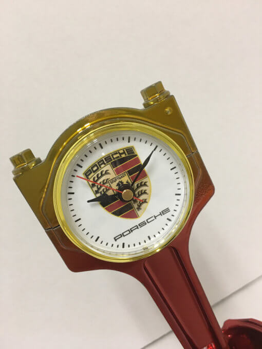 Porsche Piston Clock Red & Gold | TPC