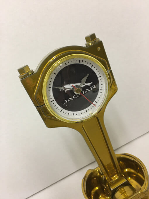 Jaguar Piston Clock Gold