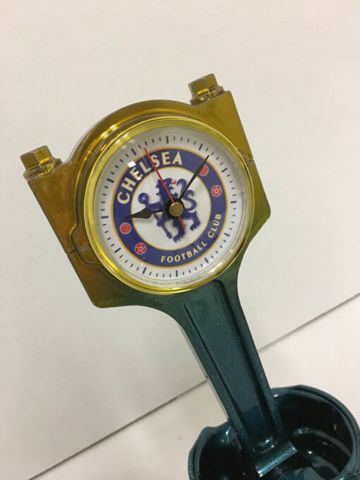 Chelsea Piston Clock Blue To Gold